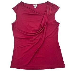 Worthington Stretch Sleeveless Asymmetrical Draped Neckline